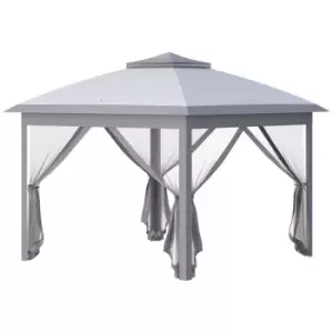 Image of Outsunny Pop Up Gazebo Height Adjustable Canopy Tent W/ Carrying Bag Grey