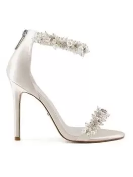 Image of Dune London Marriage Bridal Beaded Ankle Trim Wedding Shoes - Ivory, Ivory, Size 7, Women