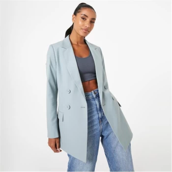 Image of Jack Wills Double Breasted Longline Blazer - Green