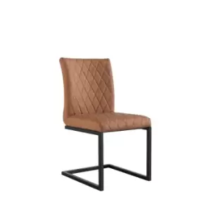 Image of Kettle Interiors Diamond Stitch Dining Chair Tan