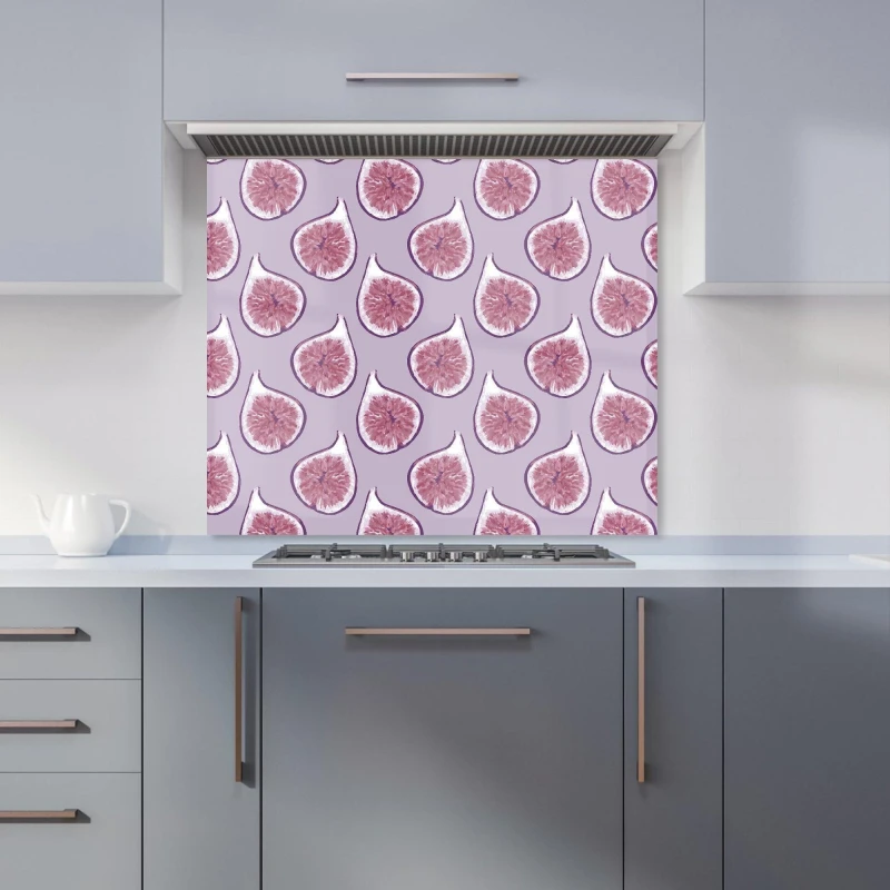 Image of Warren Reed - Designer Modern Fig Pattern Kitchen Splashback in Purple Size: 900mm x 750mm Purple Unisex 900mm x 750mm