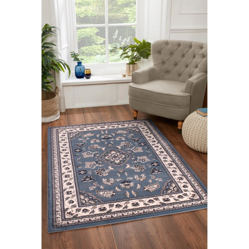 Image of HMC Home SHERBORNE TRADITIONAL RUG Blue unisex 200x290cm