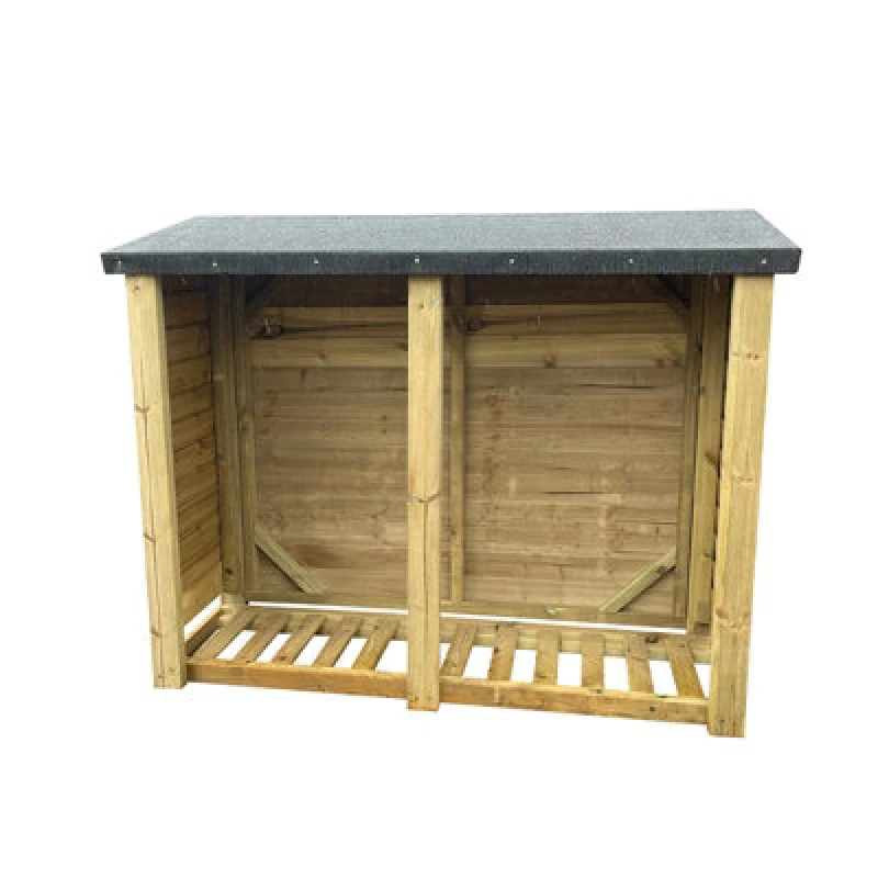 Image of Churnet Valley Garden Furniture Ltd Felted Heavy Duty Log Store - Timber - L67 X W190 X H150 Cm - Minimal Assembly Required