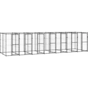 Image of Vidaxl - Outdoor Dog Kennel Steel 16.94 m² Black