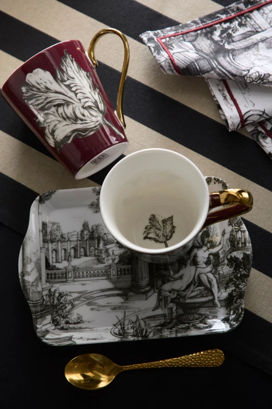 Image of Laurence Llewelyn-Bowen Laurence Llewelyn-Bowen 'Festivo' Porcelain 2 Mug & Tray Set Multi One Size Unisex 5056734225498