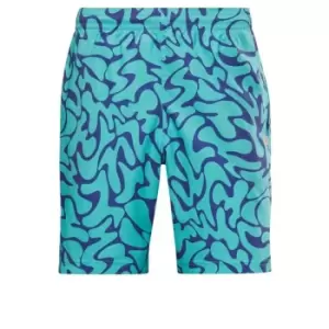 Image of Reebok Workout Ready Allover Print Shorts - Purple