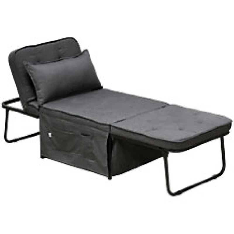 Image of Outsunny 6 PCs Rattan Garden Furniture Set w/ Table, Cushion, Charcoal Grey 860-332V70CG