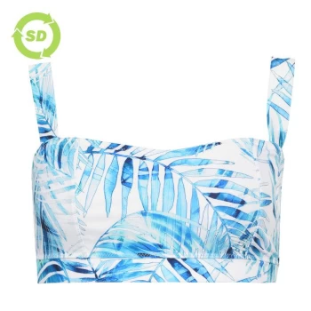 Image of SoulCal Leaf Print Bikini Top - White Palm Prnt