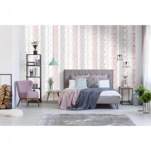 Image of Sublime Blush and Rose Summertime Floral Wallpaper - One size - pink