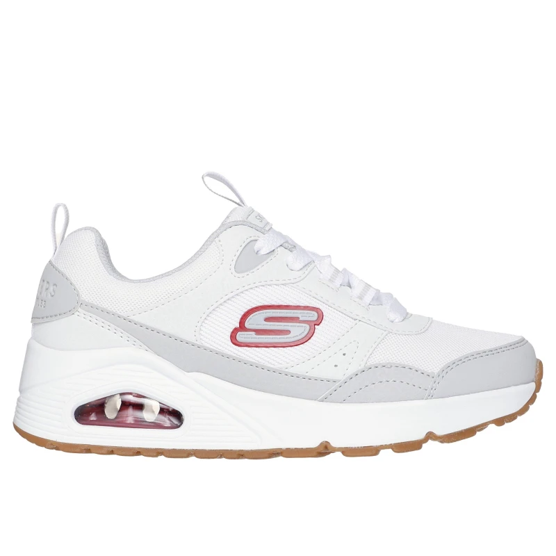 Image of Skechers Lace Up Sneaker W Overlay Details & Low-Top Trainers Boys White/Red male 3 (36)