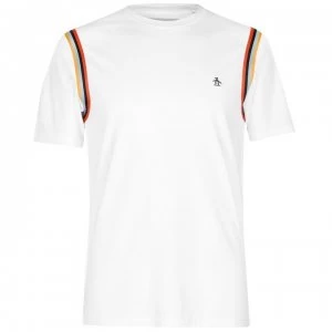 Image of Original Penguin Sleeve Detail T Shirt - Bright White