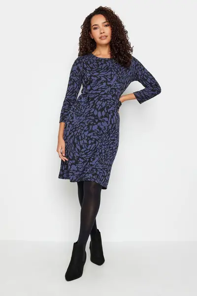 Image of M&Co Jacquard Shift Dress Blue
