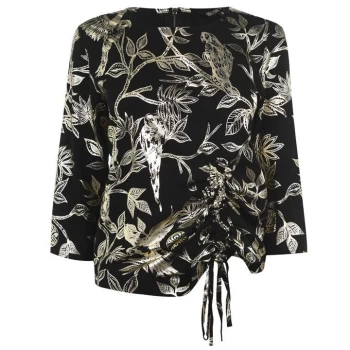 Image of Biba Parrot Foil Top - Black Gold