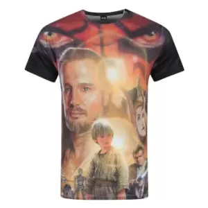 Image of Star Wars Mens Phantom Menace Sublimation T-Shirt (M) (Multicoloured)