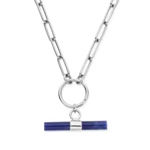 Image of ChloBo Silver Link Chain Sodalite T-Bar Necklace