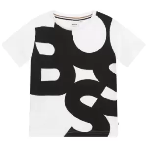 Image of Hugo Boss Boys Monochrome Cotton Blend T-Shirt