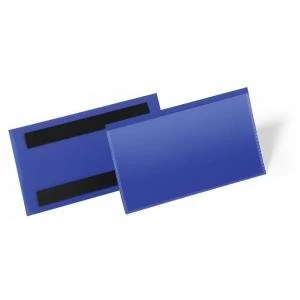 Image of Durable 150x67mm Magnetic Document Pouch Dark Blue Pack of 50 174207