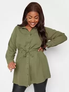 Image of Yours Utility Tunic Khaki, Green, Size 18, Women