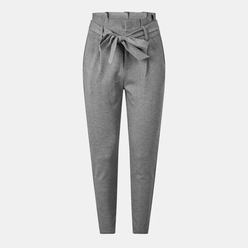Image of Vero Moda Eva High-Waisted Trousers Med Grey Mlng female L L30