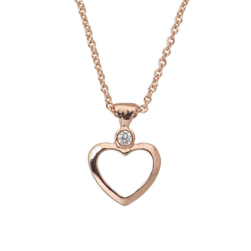 Image of Espree Espree Fashion Rose Gold CZ Open Heart - Red Red One Size