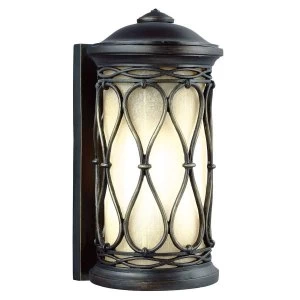Image of 1 Light Outdoor Small Wall Lantern Light Bronze IP44, E27