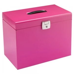 Image of Value Cathedral Metal File Box A4 Pink