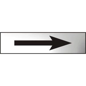 Image of ASEC Horizontal Arrow 200mm x 50mm Chrome Self Adhesive Sign