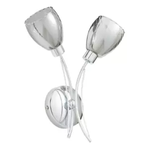 Image of Spa Veria 2 Light Wall Light Smoke Glass and Chrome