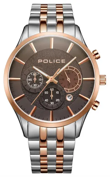 Image of Police PEWJI2194340 CAGE Quartz Multifunction (44mm) Brown Watch