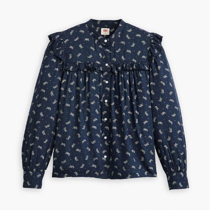 Image of Levis Womens Gianna Long Sleeve Blouse Paisley Sugar female 8 (XS)