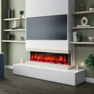 Image of Wood Effect Built In Electric Fire with LED Lights - AmberGlo