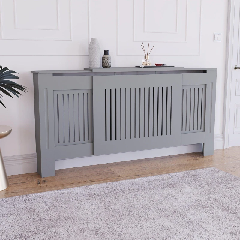 Image of Lassic Vida Designs Chelsea Adjustable Radiator Cover Grey unisex Adjustable