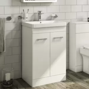 Image of 500mm White Freestanding Vanity Unit with Basin - Camborne