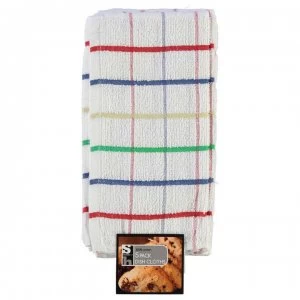 Image of Daily Dining Dish Cloths Pack of 5 - Green/Blue/Red