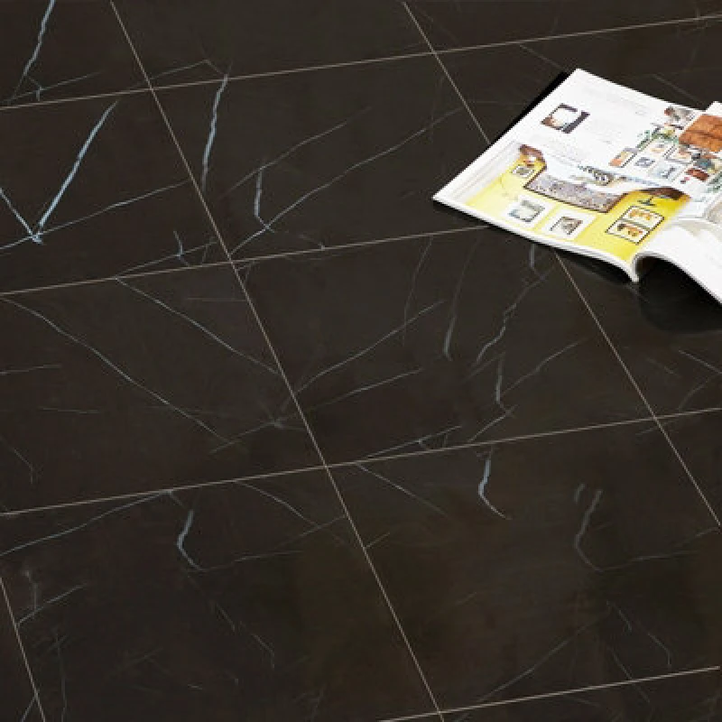 Image of Gr8 Home Matte Black 3.34M² Floor Tiles Self Adhesive Marble Effect Pvc Flooring