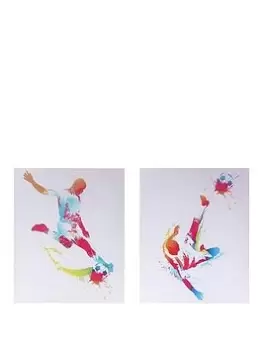 Image of Arthouse Set Of 2 Football Canvas Wall Art Prints