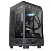 Image of Thermaltake The Tower 100 Mini Chassis Tempered Glass PC Gaming Case - Black