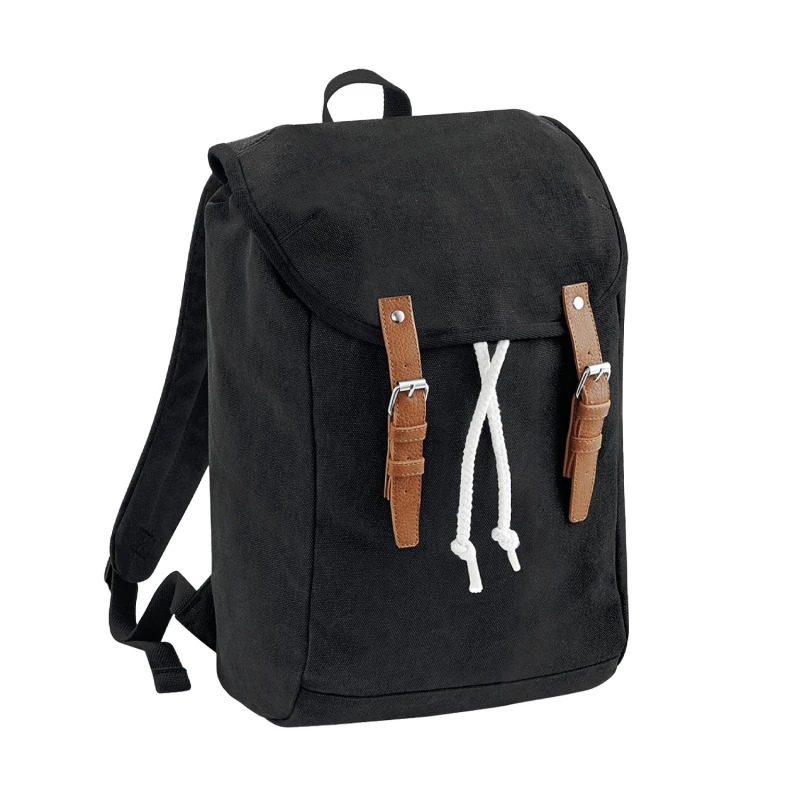 Image of Quadra Mens Vintage Backpack in Black Male