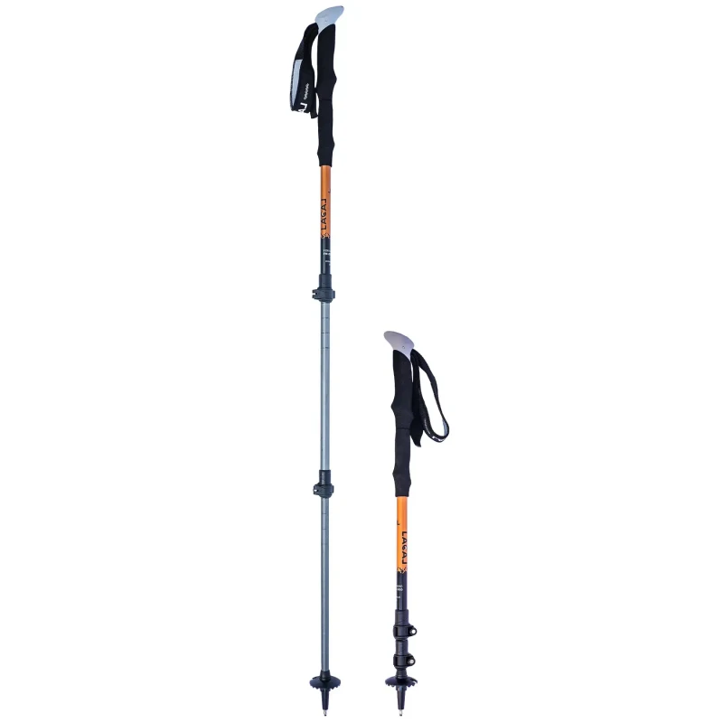 Image of Aluminium hiking poles Lacal (x2) Orange Unisex 62/135 cm