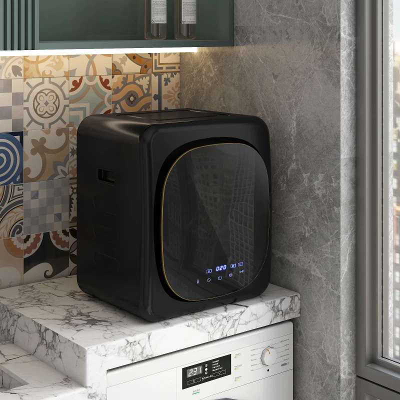 Image of HOMCOM 4kg 800W Vented Tumble Dryer with Deodorize, Smart Mode, Black Unisex