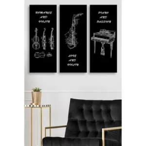 Image of MDF0041 Multicolor Decorative MDF Painting (3 Pieces)