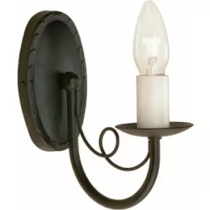 Image of Loops - Wall Light Compact Low Ceiling Looped Design Ivory Candle Tube Black LED E14 60W