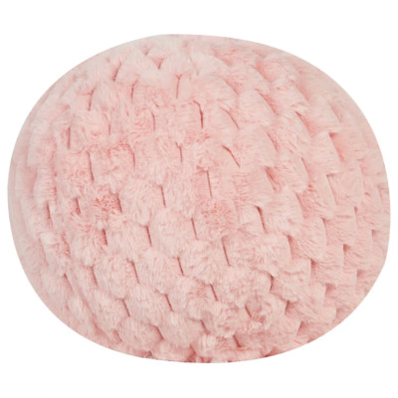 Image of Beliani Throw Cushion Rosea Faux Fur 30 X 30 Cm Pink Solid
