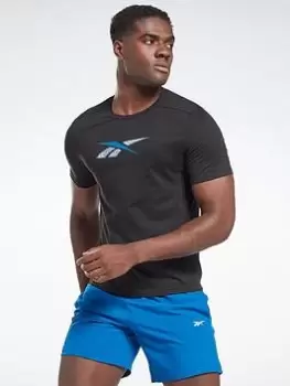 Image of Reebok Speedwick Graphic Athlete T-Shirt, Black, Size S, Men