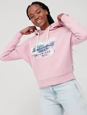 Image of Superdry Vintage Vl Narrative Hood -soft Pink, Size 10, Women