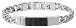 Image of Fossil JF03315040 Mens Stainless Steel Bold Chain Bar Jewellery