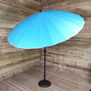 Image of Turquoise 2.6m Aluminium Shanghai Outdoor Garden Furniture Parasol - Crank & Tilt