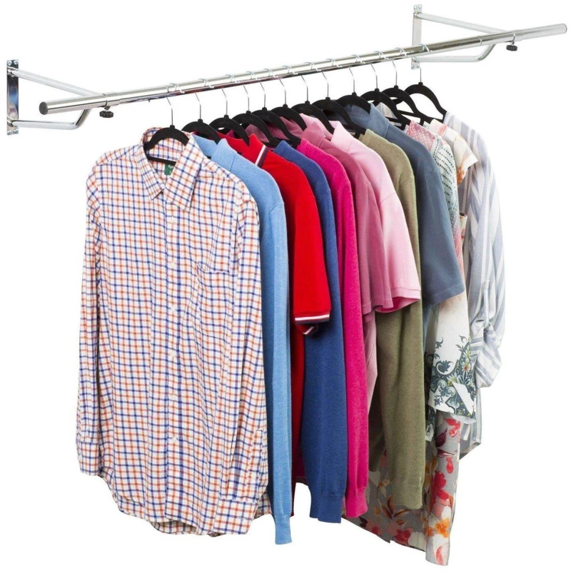 Image of (5ft) Chrome Plated Wall Mounted Garment Clothes Rail