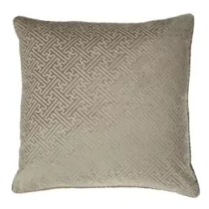 Image of Florence Embossed Velvet Cushion Champagne, Champagne / 55 x 55cm / Polyester Filled