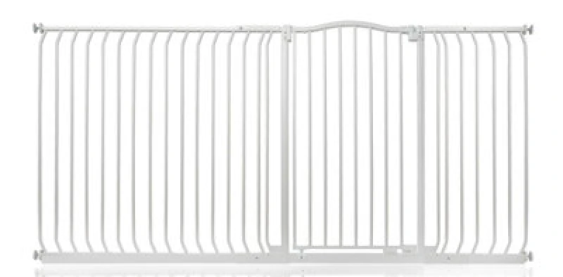 Image of Safetots Extra Tall Curved Top Safety Gate, 207Cm - 216Cm, Matt White, Extra Tall 100Cm In Height, Pressure Fit Stair Gate